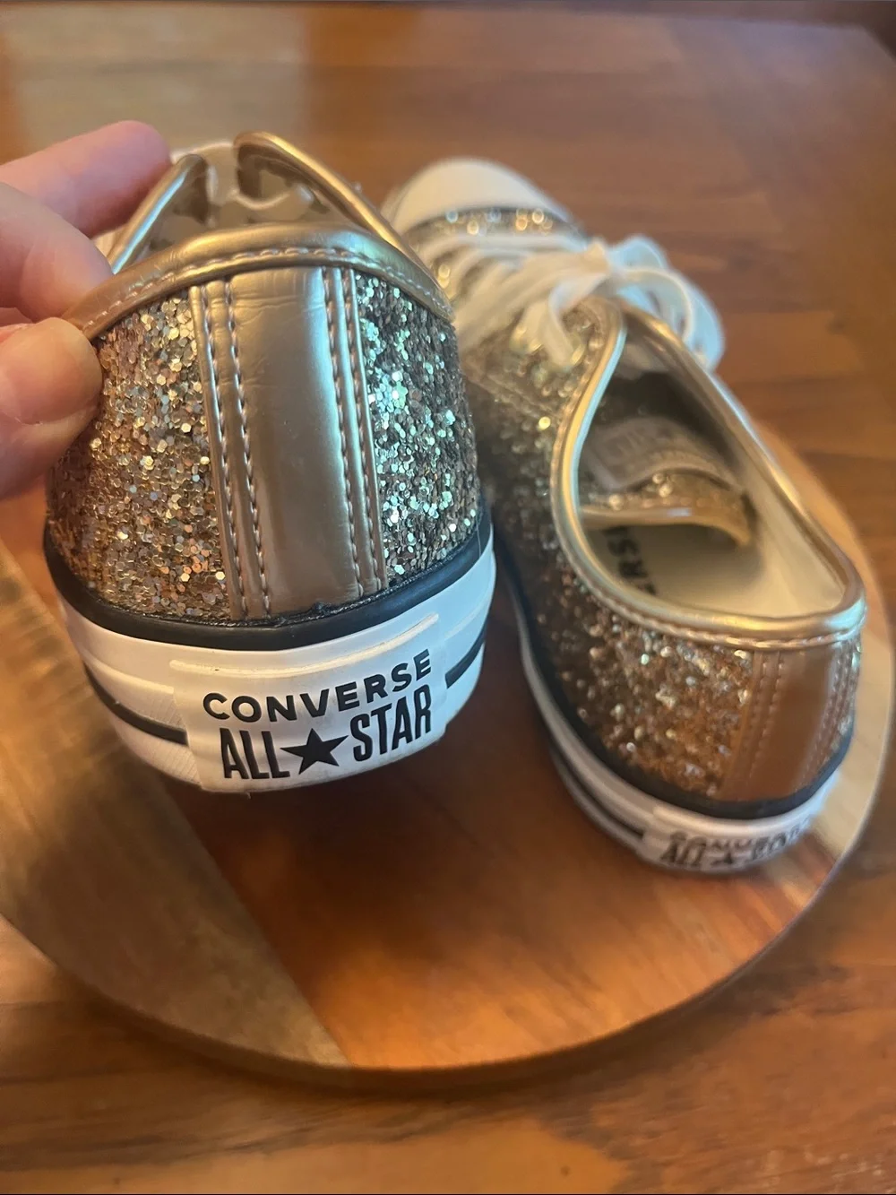 Converse Chuck Taylor Champaign Gold Glitter Low-Top Sneakers